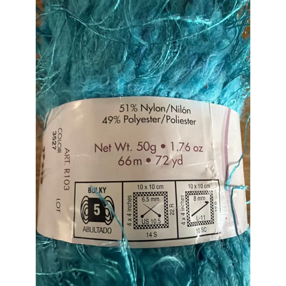 Lot of 4 Coats Moda Dea Prima Turquoise Fashion Yarn Crochet Knit Craft DIY Gift